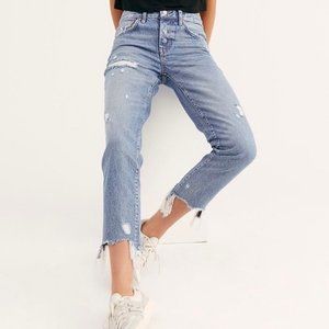 Free People We The Free Good Time Relaxed Jeans, November Rain Wash, Size 26
